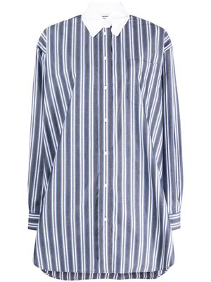 SANDRO Lean stripe-print cotton shirt - Blue