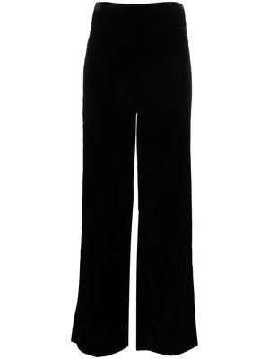 SANDRO Levin straight-leg velvet trousers - Black