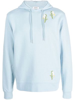 SANDRO Lily-flower detail hoodie - Blue