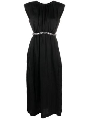 SANDRO Lisa crystal-embellished midi dress - Black