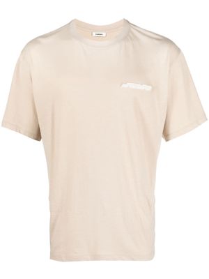 SANDRO logo-appliqué cotton T-shirt - Neutrals