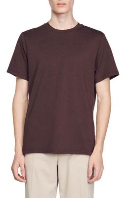 sandro Logo Cotton T-Shirt in Black Brown