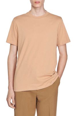 sandro Logo Cotton T-Shirt in Brown