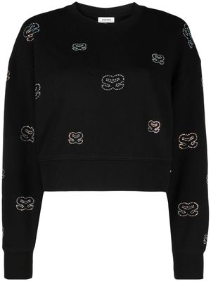 SANDRO logo-embellished cropped sweatshirt - Black