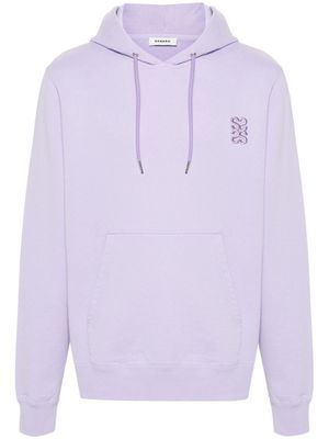 SANDRO logo-embroidered cotton hoodie - Purple