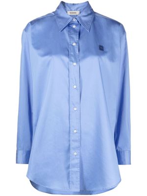 SANDRO logo-embroidered cotton shirt - Blue