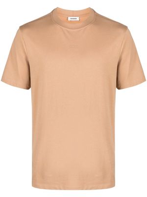 SANDRO logo-embroidered cotton T-shirt - Neutrals