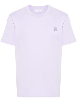 SANDRO logo-embroidered cotton T-shirt - Purple