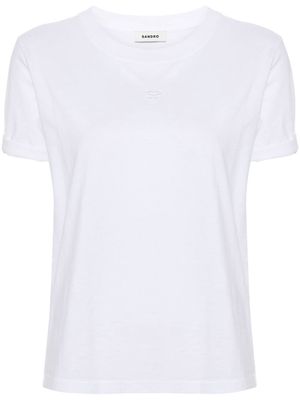 SANDRO logo-embroidered cotton T-shirt - White