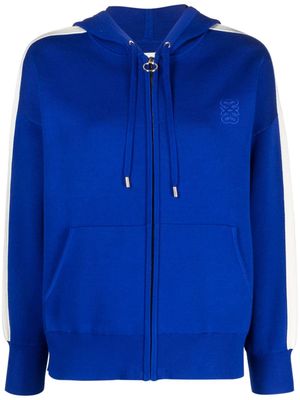 SANDRO logo-embroidered hooded jacket - Blue