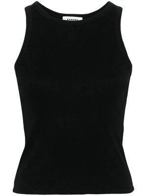 SANDRO logo-embroidered ribbed tank top - Black