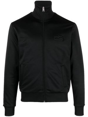 SANDRO logo-embroidered zip-front sweatshirt - Black