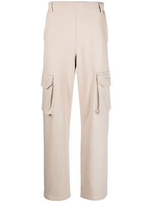 SANDRO logo-patch cotton cargo trousers - Neutrals