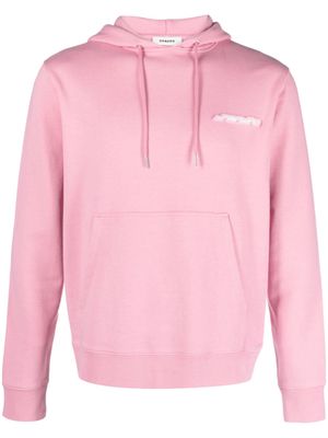 SANDRO logo-patch cotton jersey hoodie - Pink