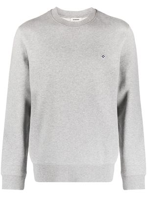 SANDRO logo-patch cotton sweatshirt - Grey