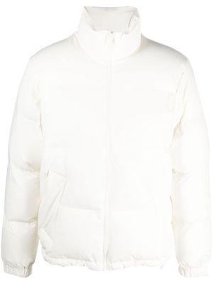 SANDRO logo-plaque padded puffer jacket - White