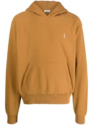 SANDRO logo-print cotton hoodie - Brown