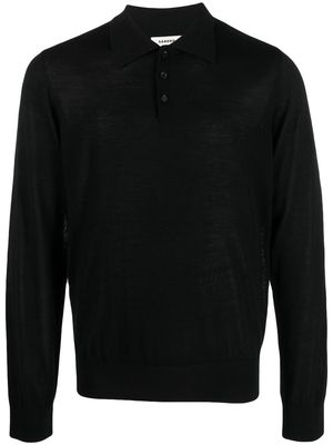 SANDRO long-sleeved polo jumper - Black