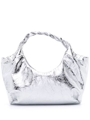 SANDRO metallic-leather shoulder bag - Silver