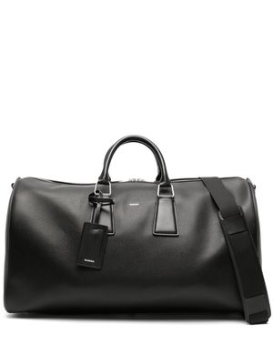 SANDRO metallic-logo leather luggage bag - Black