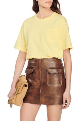 sandro Milly Cotton T-Shirt in Light Yellow
