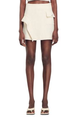 sandro Minie Tweed Skirt in Ecru