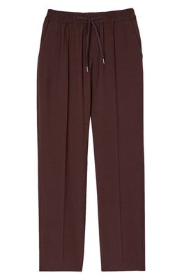 sandro New Alpha Straight Leg Wool Blend Pants in Black Brown