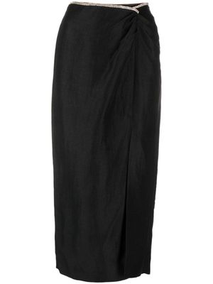 SANDRO Olariane crystal-embellished midi skirt - Black