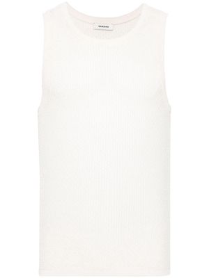 SANDRO open-knit sleeveless jumper - Neutrals