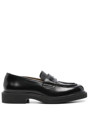 SANDRO penny slot leather loafers - Black