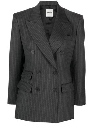 SANDRO pinstripe double-breasted blazer - Grey