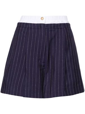 SANDRO pinstriped double-waist boxer shorts - Blue