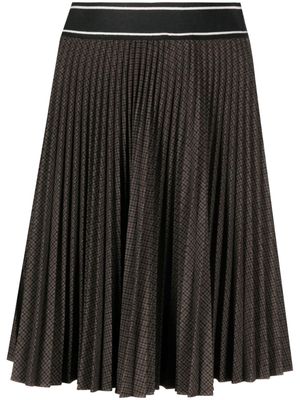 SANDRO plaid check pleated miniskirt - Brown