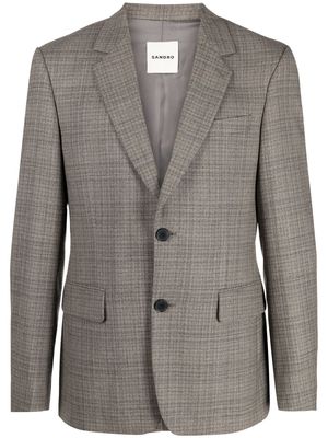 SANDRO plaid-check print blazer - Grey