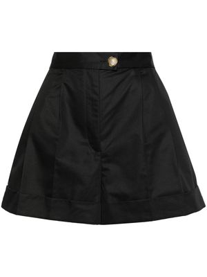 SANDRO pleated cotton shorts - Black