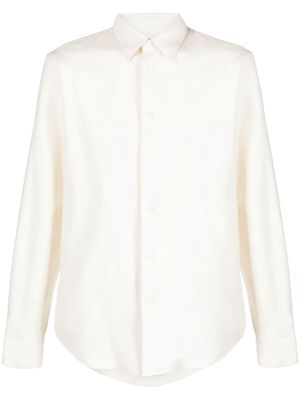 SANDRO pointed-collar flannel shirt - Neutrals