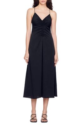 sandro Praline V-Neck Dress in Black