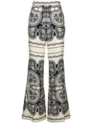 SANDRO printed flared trousers - Neutrals