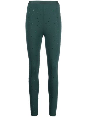 SANDRO rhinestone-embellished high-waist leggings - Green