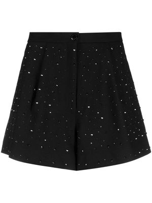 SANDRO rhinestone-embellished high-waisted shorts - Black