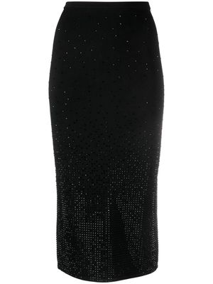 SANDRO rhinestone-embellished midi skirt - Black