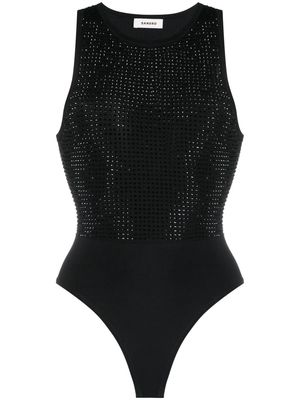 SANDRO rhinestone-embellished sleeveless bodysuit - Black