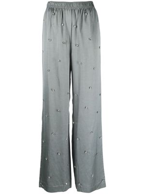 SANDRO rhinestone-embellished straight trousers - Grey