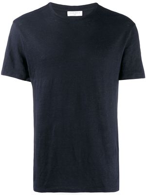 SANDRO round-neck linen T-shirt - Blue