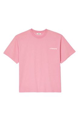 sandro Rubber Logo Patch T-Shirt in Pink