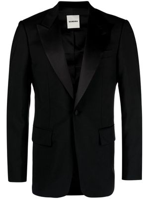 SANDRO satin-trim tuxedo jacket - Black