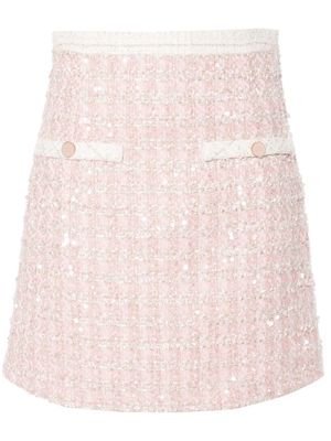 SANDRO sequined tweed miniskirt - Pink