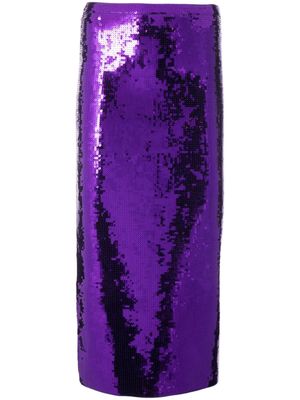 SANDRO sequinned midi skirt - Purple
