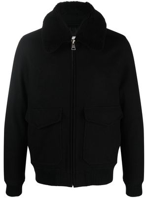 SANDRO shearling trim jacket - Black