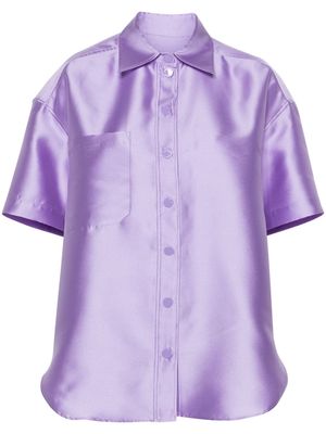 SANDRO short-sleeve satin shirt - Purple